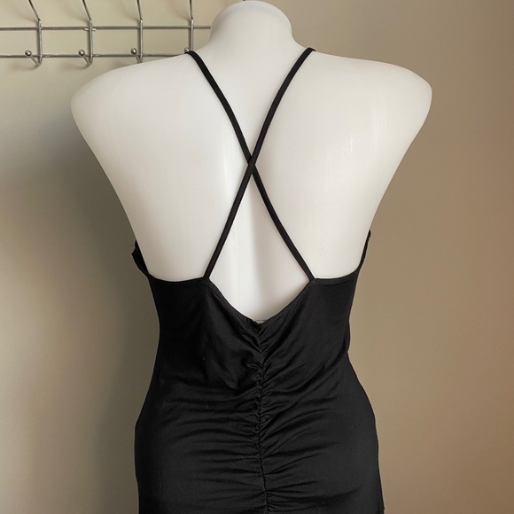 Dorthy Perkins Black Sequin Asymmetric Spaghetti Strap‎ Midi Dress Size UK12 - Picture 5 of 14